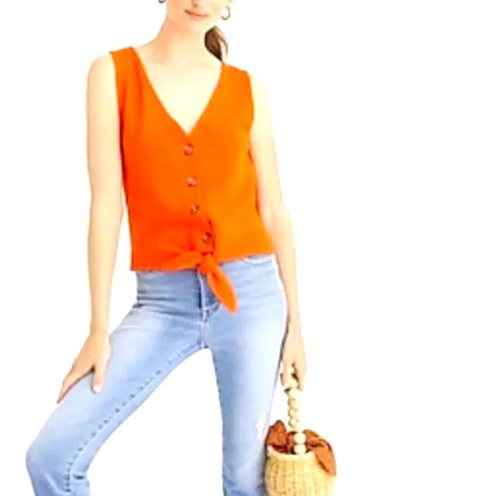 Jcrew tie front sleeveless top